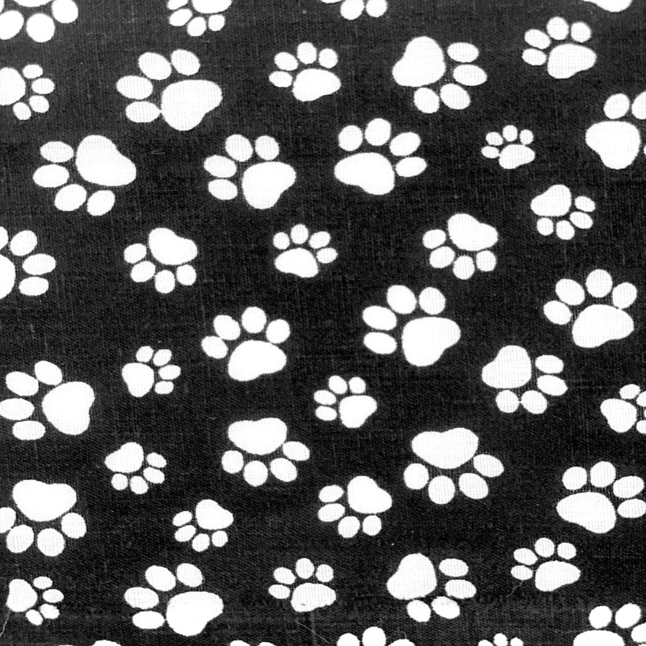 1 Yard Poly Cotton Fabric with Paw Prints Machine Washable 58/59 Inches Wide